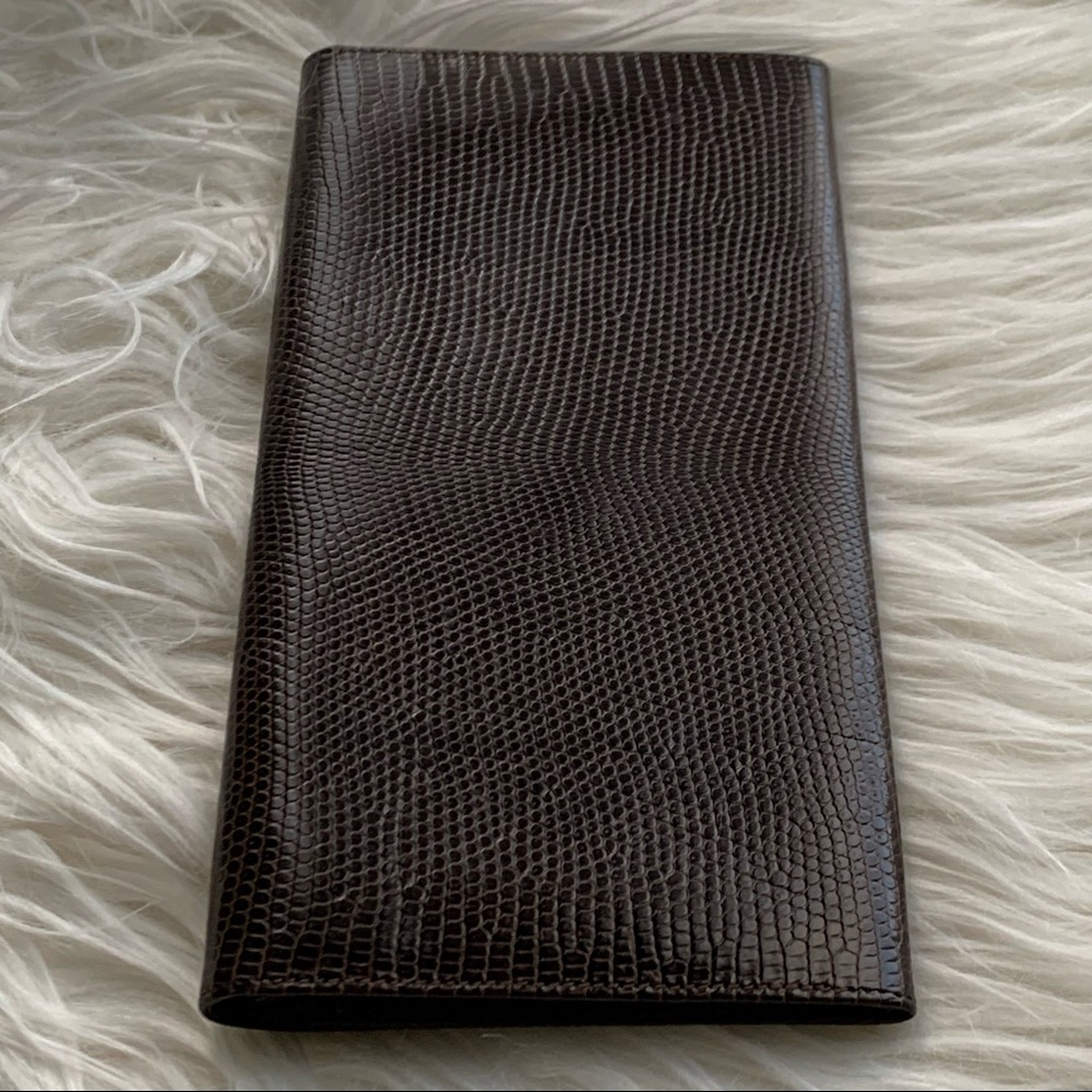 Vintage Bally Genuine Lizard Wallet Chocolate Brown Made in Italy - Picture 9 of 15